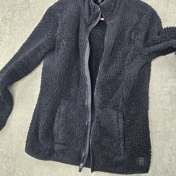 Fila Sport Womens Full-Zip Sherpa Jacket Black Size M Soft Polyester Cozy Casual - Picture 3 of 10